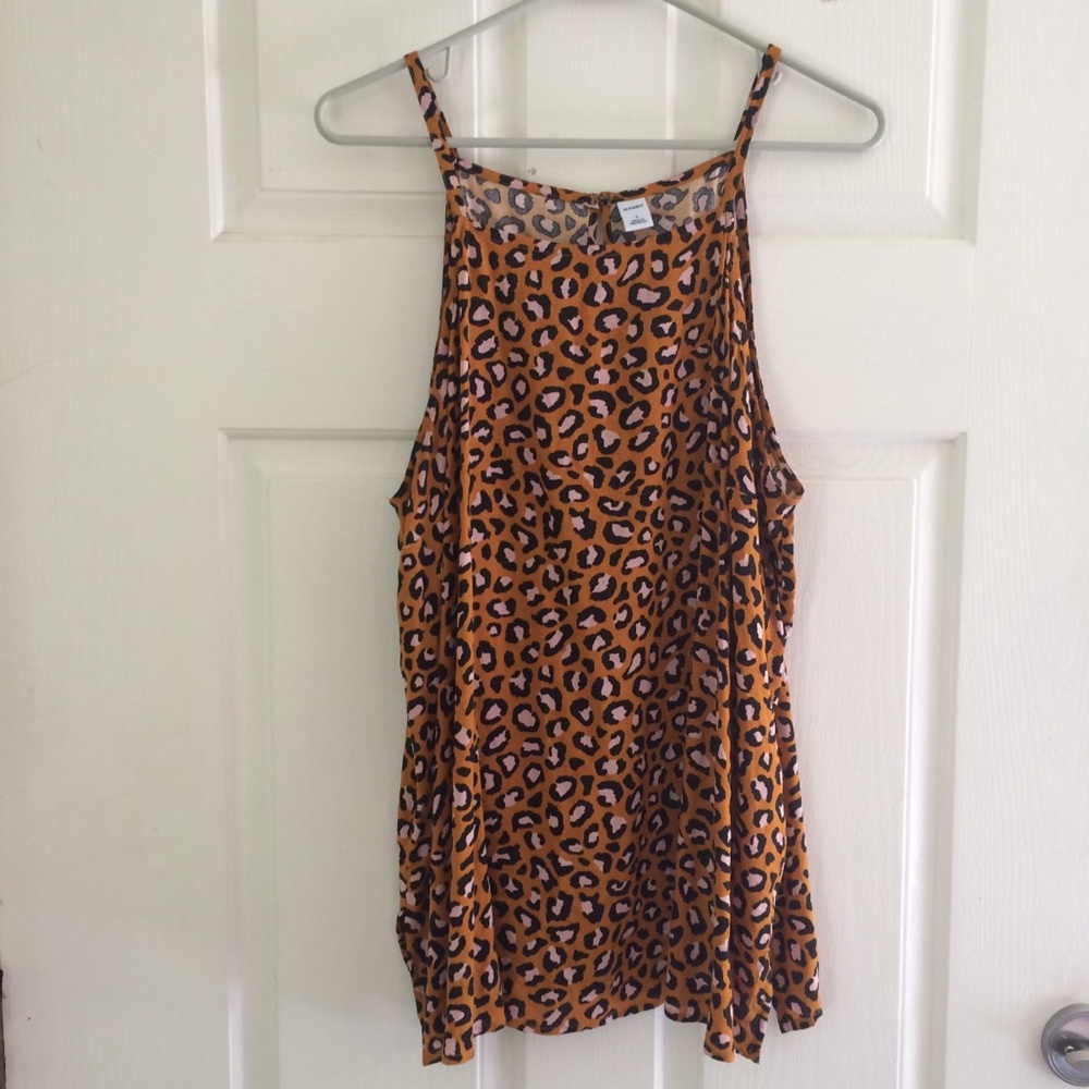 Old Navy cheetah animal print high neck tank top
